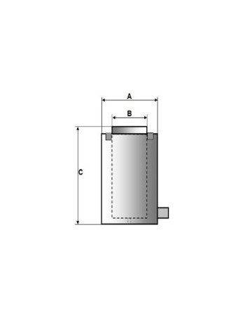 Enkelwerkende stelring cilinder 50T - slag 50mm hoogte 164mm