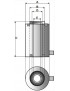 EW cilinder holle plunjer 30T-50mm hoogte 180mm schroefdr